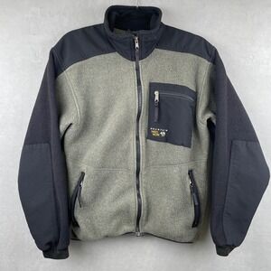 VTG 90s Mountain Hardwear Fleece Jacket Men M Green Black Pit Zips Gorp USA Made